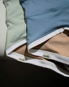 Haru mint and ash blue bottom pole wear with high-rise cut for dance practice