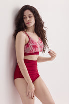 Cloud Set red – aerial & pole dance outfit with triangle top and sculpting shorts