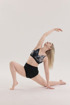 Black Cloud Set – sustainable polewear with triangle crop top & bum-covering shorts