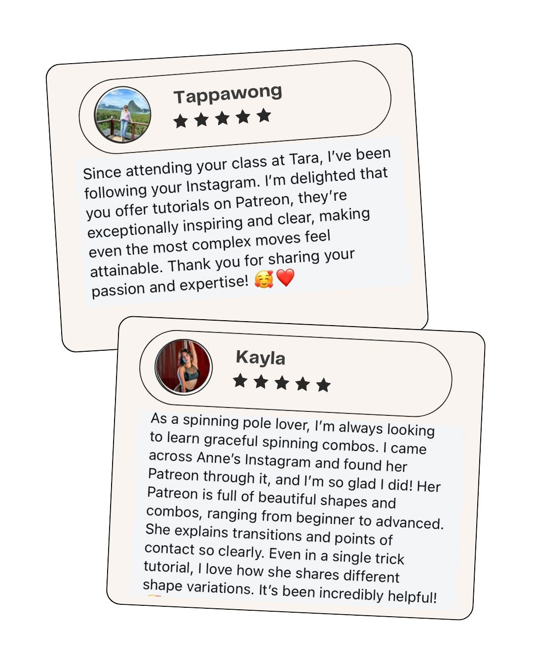 Customer review screenshot for Nabi Polewear – sustainable Korean dancewear