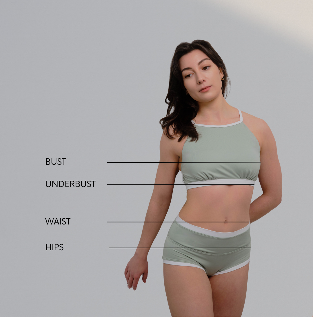 Nabi Haru Daily Set size chart – sustainable Korean polewear in black, ash blue and mint