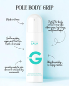 Pole body grip product with LALA branding on a light blue background