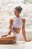 Sustainable pastel tone polewear – lavender Wings Skirt Skort outfit